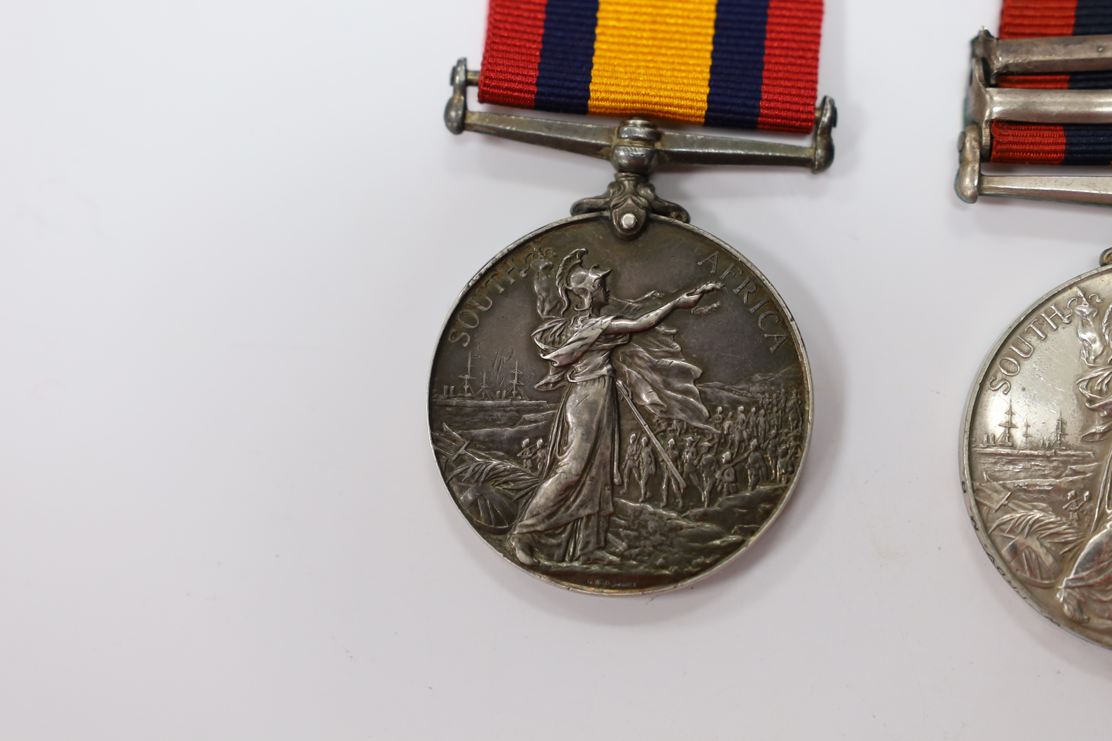 Three Queen's South Africa Medals; Trans & CC to 493 Tpr. T.R.Keegan, W.Prov.M.R.; part erased to 642 Pte E.Boyce Quuenstown Rifle Vol and disc only with Trans and OFS to 2234 Pte J.Martin4th Batt Highland Lt Infy